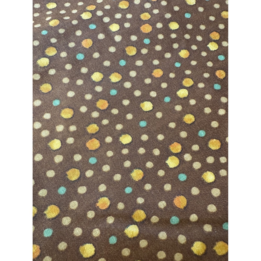 Fabric 2 Yards Brown Polka Dot Cotton Quilting Sewing Textile 44 Inch Width